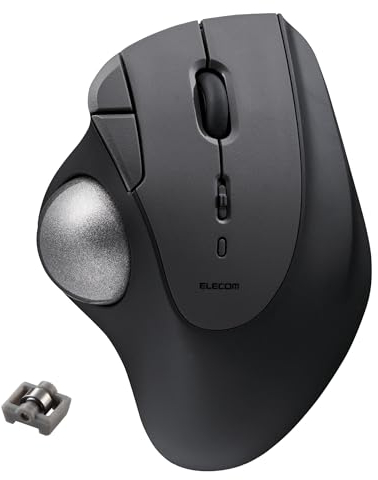 ELECOM IST Trackball Mouse, Wireless Bluetooth, Ergonomic Design, Roller Ball Bearing, PC/Laptop, Windows11/ MacOS, iPadOS/Android, Black M-IT11BRBK