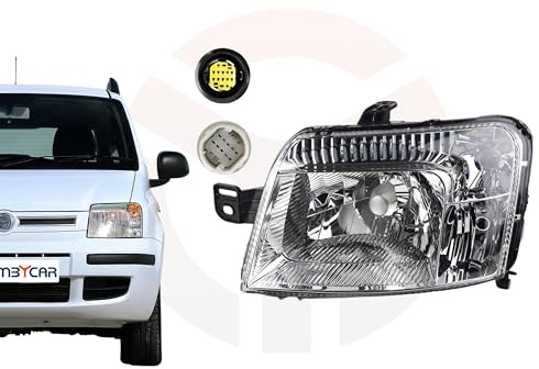 RICAMBYCAR Faro Fanale Anteriore Sinistro Compatibile per Fiat Panda dal 2003 al 2008 - Attacco Spinotto Giallo