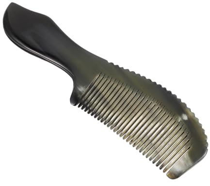 FOYTOKI Ochsenhorn Haarkamm Klein Aus Natürlichem Horn Antistatisch Mit Massagefunktion Für Kopfhaut Ergonomischer Friseurkamm Für Unterwegs