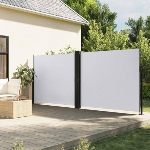 Bulliing Tenda da Sole Laterale Retrattile Bianco 160x600 cm,Tenda da Sole per Esterno Avvolgibile,Tenda da Sole a Bracci Estensibili con Telaio in Alluminio,Tettuccio Resistente al Sole e Impermeabil