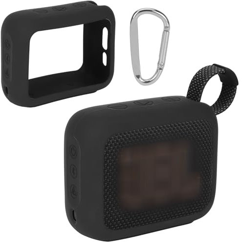Lebakort Silikonhülle Tragetasche Case für JBL Go 4 Tragbare -Lautsprecher mit einem Karabiner