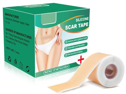 Silikon-Narben-Blätter, Silikon-Narben-Band, Silikon-Blätter für Narben, Narben-Band für chirurgische Narben, Keloid-Bump-Entfernung, Narben-Entfernung für Chirurgie (1.6x 60 Roll-1.5M)