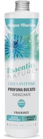 ESSENTIA Profumo per Bucato Linea Intense con Igienizzante, Profumatore Bucato per Lavatrice con Estratti di Oli Essenziali Naturali (Acqua Marina, 500 ml, Confezione da 1)