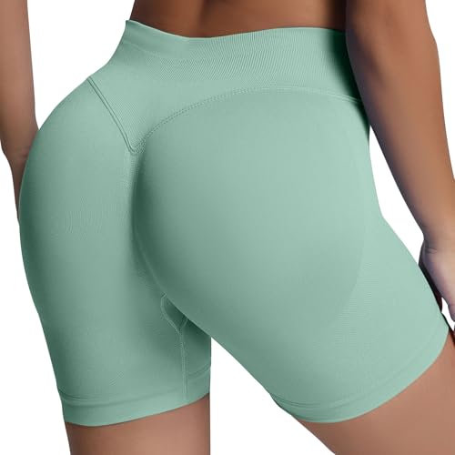 Kurze Sporthose Damen Sport Shorts High Waist Gym Shorts Stretch Yoga Pants Nahtlos Workout Sportshorts