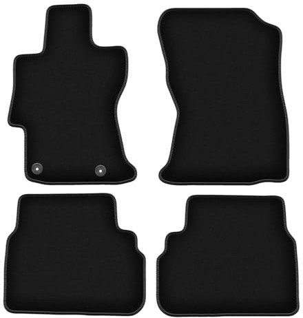 Wielganizator Velours Fußmatten passend für Subaru XV II (2019-) | Qualität: Basic - Genaue Passform, rutschfeste Untregrund 4-teilig - Schwarz