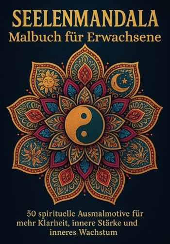 SEELENMANDALA – Malbuch für Erwachsene mit 50 spirituellen Motiven: heilige Geometrie, symbolische Krafttiere, energetische Symbole und mehr