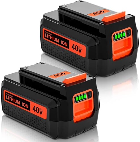2 Packs 40V 3000mAh LBX2040 Replacement Battery Compatible with Black and Decker 40 Volt Battery Lithium LBXR36 LBXR2036 LST540 String Trimmer Hedge Sweeper Mower Tools(Orange)