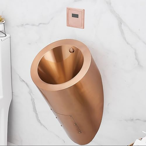 CCKUYT Urinario de Pared, urinarios de Descarga comerciales, urinarios públicos para Hombres de Acero Inoxidable con Tubo de Drenaje, urinarios para Hombres con protección contra derrames