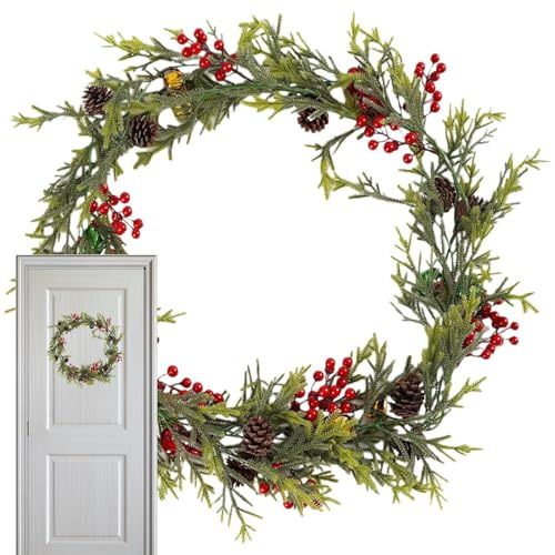 Guirlande Végétale Artificielle, Décoration de ronce de pin Artificielle, Plastique, résistante, Éfe t réaliste, Pliable, 180 cm, pour Noël, aménagement magasins, scènes fête