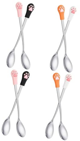 BESPORTBLE 8 Pièces Cuillères pour Animaux à Motif Patte de Chat Cuillère Ergonomique pour Nourriture Humide Boîte Outil Pratique pour Alimentation Facile Chiens et Chats