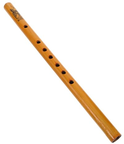 Kinderblockflöte aus Bambus 7 Löcher Gelb Einschulung Deko | Leicht Tragbar, für Schüler und Anfänger, 33cm Länge, Personal Practice und Performances