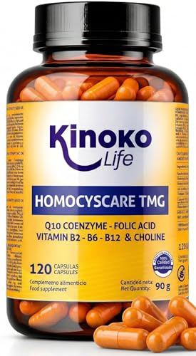 TMG Betain Anhydrat (Trimetylglycin) 120 Kapslar med Koenzym Q10 Aktiv Folsyra Quatrefolic 5-MTHF Vitamin B6 B12 HomocysCare 4 Manader Forpackning Glutenfri Non-GMO