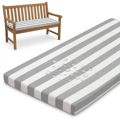 PTKG Cuscini da Esterno per Seduta Rinforzato e Impermeabile Cuscini Sedie Fondo Antiscivolo Cuscini Esterno Impermeabili per Mobili Resistenti alle per Giardino, Terrazza,Grau,115x55x5cm