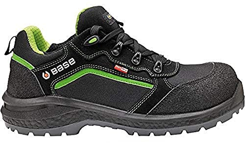 Base Protection Be-Powerful Scarpa Antinfortunistica, da Uomo e Donna, Nero/Verde, Taglie 41