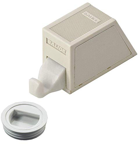 Gedotec Möbel-Schnapper Schrank-Tür Druckschnäpper inkl. Verschlussteil zum Einpressen - Duomatic Push | Push-To-Open Schnäpper zum Schrauben | Kunststoff grau | 1 Stück Türschnapper mit Gegenstück