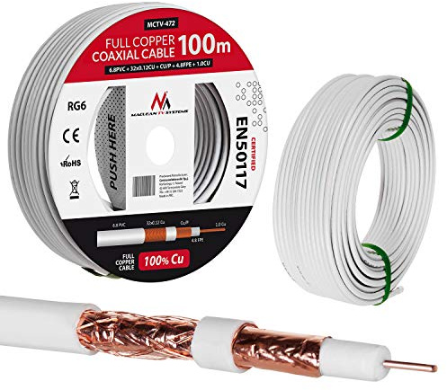 MACLEAN MCTV-472 CABLE COAXIAL CABLE RG6 100M