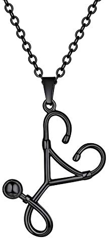 Richsteel Kette mit Herzschlag Edelstahl damenkette mit Stethoskop Anhänger Medizinische Stethoskop Kette mit Geschenkebox für Damen und Herren