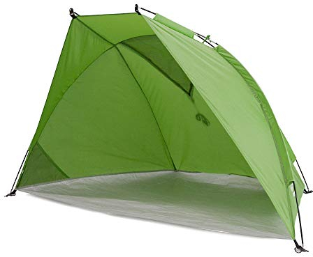 outdoorer Strandmuschel Helios Air - Reise-Strandmuschel mit UV Schutz 80 & verschließbarem Fenster, Strandzelt für Reisen (grün)