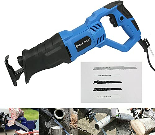 Säbelsäge, 900W Elektrischer Fuchsschwanz Reciprosäge mit 5 Sägeblättern, Elektro Säge 2800RPM max. 160 mm Schnitttiefe Handsäge Set für Holz & Metall & Aluminium