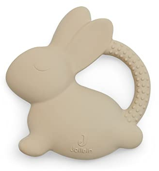 Jollein 101-007-66019 Anneau de dentition en caoutchouc naturel lapin Nougat 10 x 10 x 2 cm