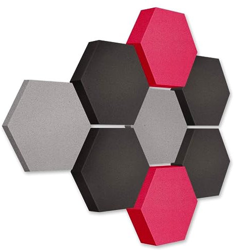 platino24 Akustikpaneele 8 Elemente Edition LOFT 3D I Ø 300mm Akustikplatten Schalldämmung Wand & Decke I Akustikschaum Schall-Absorber aus Basotect 30-70mm mit farbiger Akustikbeschichtung