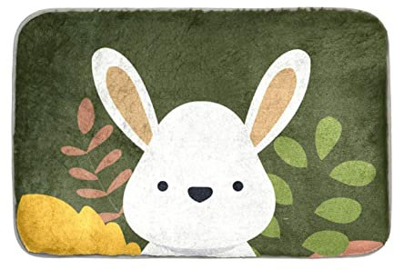 Hello Autumn Bunny-01 Kunstfellteppich für Wohnzimmer, Flauschiger Waschbarer Teppich für Schlafzimmer, Rechteck