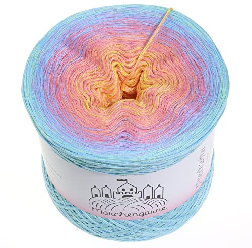 Farbverlaufsgarn Bobbel Crazy 300g - 1140m 4Fädig Wolle Strickwolle Häkeln (Crazy 33 - Aqua/Pistazie außen)