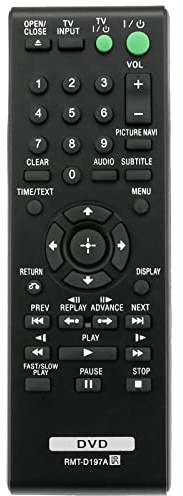 RMT-D197A Télécommande Fit for Sony CD DVD Player DVP-SR510 DVP-SR210 | DVP-SR500H DVP-SR500WM DVP-SR100 DVP-SR120 DVP-SR405P DVP-SR510H DVP-SR750HP DVPSR100 DVP-SR201P