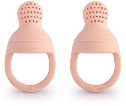 mushie Chupete de silicona para bebé de frutas y alimentos frescos | 6 meses + (rubor)