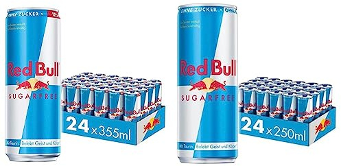 Red Bull Energy Drink Sugarfree - 24er Palette Dosen - Getränke ohne Zucker und kalorienarm, EINWEG (24 x 355 ml) & Energy Drink Sugarfree - 24er Palette Dosen - Getränke ohne Zucker und kalorienarm