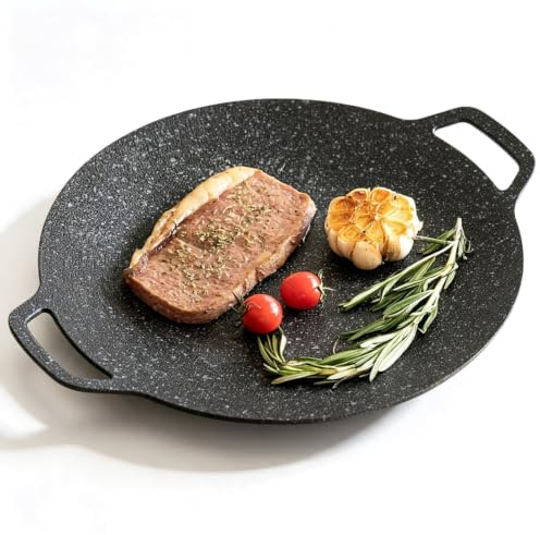 Parrilla Antiadherente Para Barbacoa Coreana, Placa Para Barbacoa, Sartén Para Parrilla Antiadherente, Sartén Para Parrilla Redonda Para Barbacoa Coreana, Sartén Circular(36cm Gas)