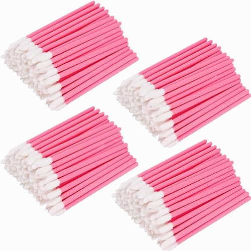 400 Stück Lippenpinsel, BetterJonny Make Up Lippenstift Pinsel Lipgloss Concealer Pinsel Lippenstift Stab Applikator Lippenapplikator Werkzeug für Perfekt Lippen Makeup (Rosa)