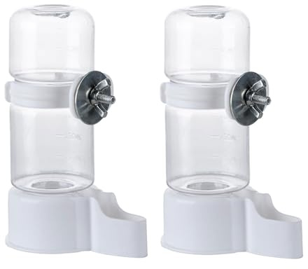Vögel Wasserspender, 2 Stück Automatischer Trinkflaschen für Käfig, Kunststoff Papageien Futterspender Tränke Vogelkäfig Zubehör für Wellensittich Lovebirds Nymphensittich (Weiß 140ml)