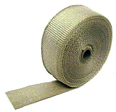 HESHUWEN Hitzeschutzband 5M Universal Auto Motorrad Schild Auspuff Bandage Thermische Wrap Isolierung Baumwollband Wärmedämmung Tuch Zubehör Auspuff Hitzeschutzband(Titanium)