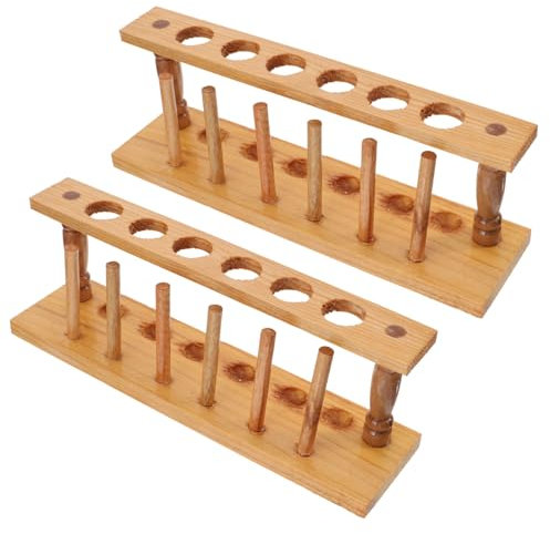 VILLFUL 2stücke Holz Reagenzglasständer Labor Reagenzglas Halter Mit Löchern Für Reagenzgläser Kaugummikugeln Stifte Und Andere Kleinigkeiten Robust Und Leicht