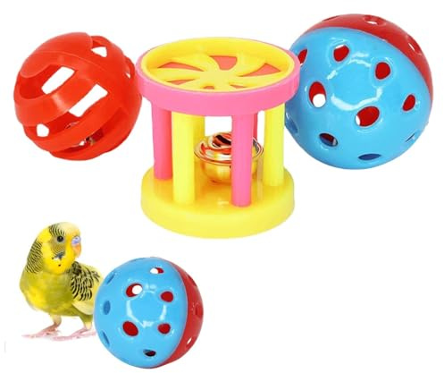 Missmisq Vogelspielzeug Für Vögel Vogelbälle Papagei Kauspielzeug Mit Glöckchen Kauspielzeug Vögel Spielzeug Kauspielzeug Für Papageien Kauball Papageien Beißball Für Vögel Wellensittiche