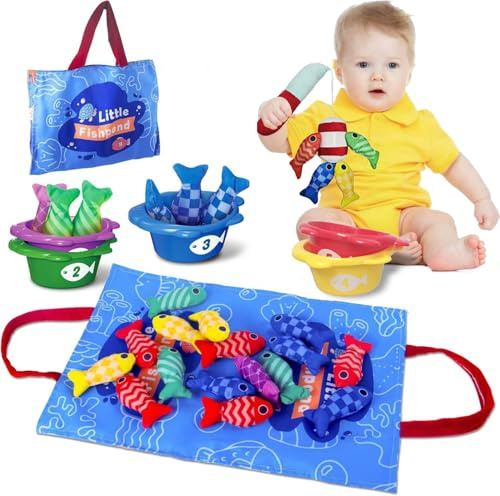 Generisch DUDUMILA Montessori Spielzeug ab 1 2 Jahr, Angelspiel Baby Spielzeug ab 6 12 18 Monate, Kinderspielzeug Sensorik Lernspiele Spielzeug, Fische Angeln Spiel Geschenk Für Junge Und Mädchen