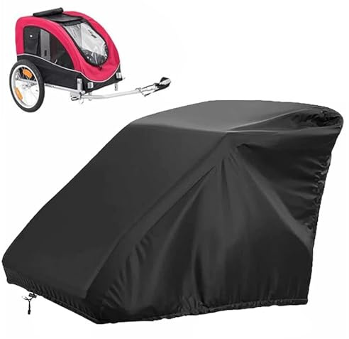 B-ike Trailer Covers Waterproof, Outdoor B- Trailer Cover, Windproof Dustproof Anti-UV 420D Oxford Cloth Protective Cover for Dog/Kids B-ike Trailer 1 or 2 Seats, B-ike Cargo Trailer