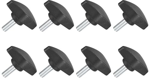 QUARKZMAN 8 Stück Rändelschraube, M6 x 16mm Flügelschrauben, 304 Edelstahl T-förmige Klemmschraubenknopf 36mm Durchmesser für Werkzeugmaschine Anziehen Geräte Instrument