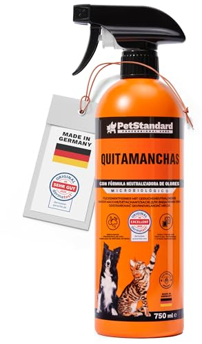 PetStandard enzymrengöring för katturin och hundurin – fläckborttagare och luktborttagare för mattor och kuddar | Extra skumkraft | Tillverkad i Tyskland | 750 ml