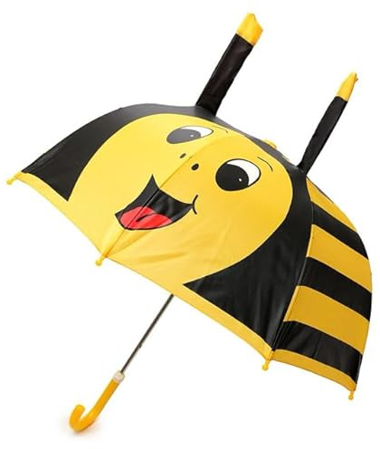 KAV Kids Transparent School Umbrella Boys and Girls - Sweet, Beautiful, Lightweight Design Dome Parasol for Your Child
