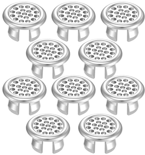 Oruola 10pcs Overflow Sink Hole Cover, ABS Plastic Electroplating Bathroom Sink Overflow Cover, Round Basin Covers Vanity Cap Small Sinks Insert for Kitchen