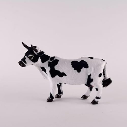 MZICXV Figura Realista de Vaca de Tela, Modelo Realista de Vaca Lechera, Estatua de Animal de Granja(17 * 27CM)