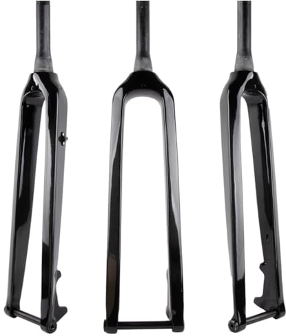 ZJHAHJY Fourche Rigide pour VTT en Fibre de Carbone T800, Tube Conique Droit de 1-1/8, axe traversant de 110 mm, Fourche Rigide de 15 mm avec Tige d'axe traversant
