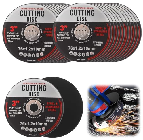 Cutting Disc, 20 Pcs Grinder Disc, 76mm Angle Grinder Discs 3 Stainless Steel Slitting Discs for Cutting Metal Aluminum Rebar Wood