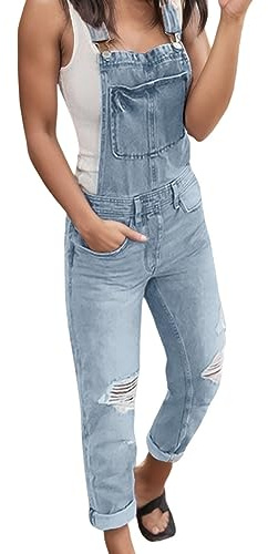 Denim Overalls for Women Straight Leg Stretch Jeans Dungarees Bib Overalls Regular Fit with Adjustable Straps Denim Bib Jumpsuit High Waist Jean Pants Jumpsuits with Pockets