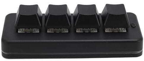Cuifati Schwarze -4-Tasten-Tastatur, Mechanische Gaming-Tastatur, Selbstprogrammierend, Einhand-Makro-, USB- mit Kabel, Hot-Swap-Spieletastaturen