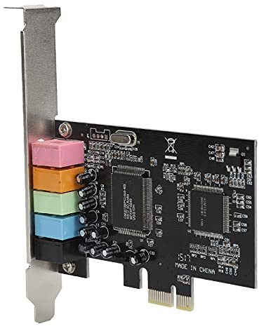 BONKZEBU Kompakter CD-Soundkarten-PCIe-Express-Adapter, 5.1-Kanal-Soundchip für Desktop, Vollduplex-Audiokarte mit Geräuschunterdrückung, Universelle Kompatibilität, 1 Packung