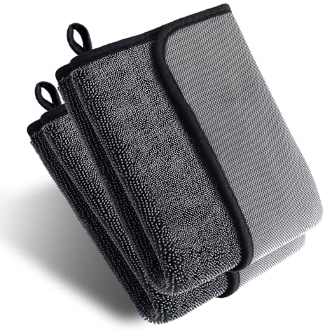 VBGURR 2 Stück Ultra-Wipes Trockentuch Dusche 40x60cm,650 GSM Auto Trockentuch,Mikrofasertücher,Super Saugfähig Putztuch,Shiny Bath Wipes Tücher für Auto, Duschkabine, Küche, Camping