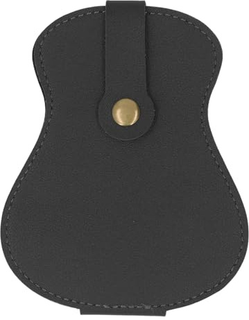 Qalvona Estuche Porta Púas de Guitarra, Soporte de Plectros de Cuero PU, 18 Ranuras, Gran Capacidad, Negro - Resistente al Agua, Diseño Compacto, para Guitarristas y Aficionados (Negro)